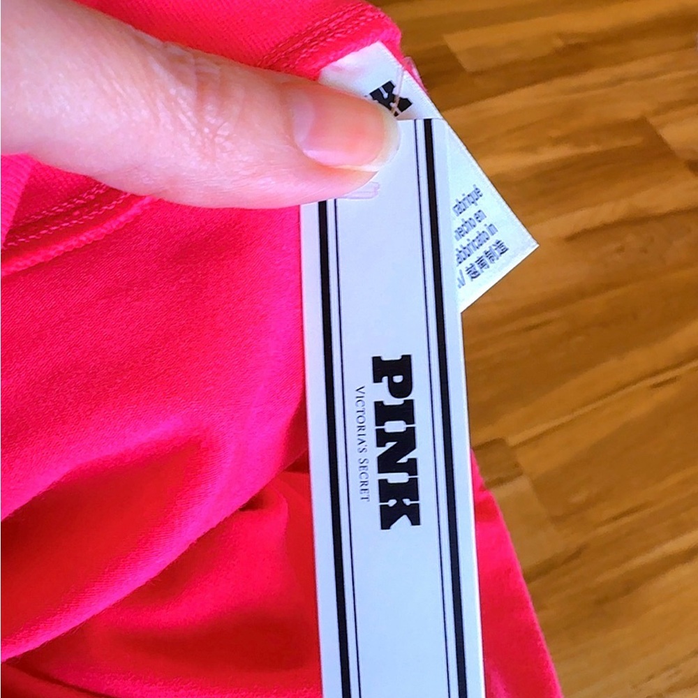 Victoria’s Secret PINK Bling Yoga Capri Leggings Hot Pink Fold Over NWT - Picture 7 of 8